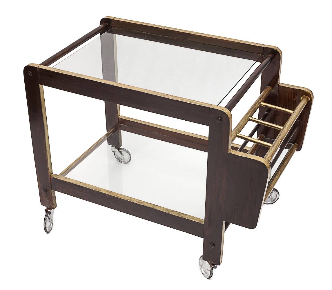 Vintage trolley on wheels