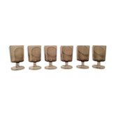 Series of glasses with smoked glass feet