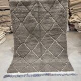 Natural grey relief wool rug