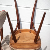 Set of 3 Baumann chairs model 732g2, bistro chair, wooden chair and vinyl fabric, kitchen, retro