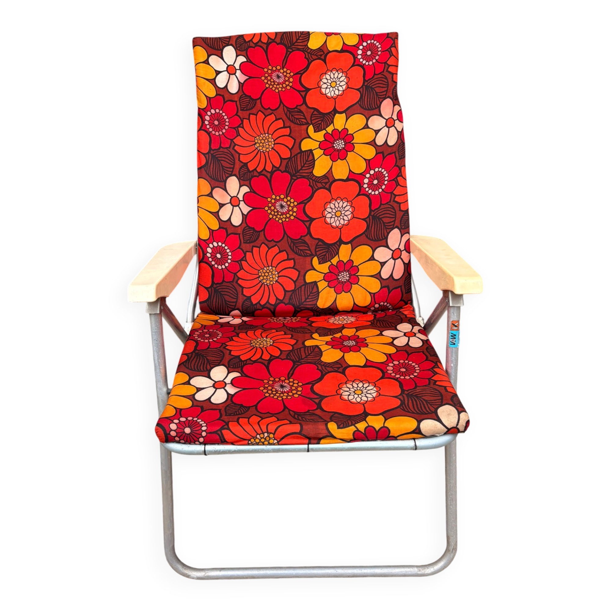 Vintage 1970s Kettler folding chair – pop floral print & structure