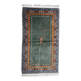 Tapis fait main Art Déco tibétain vintage 113 cm x 194 cm années 1960