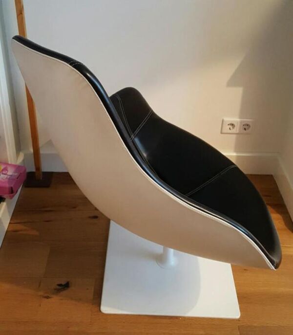 Moroso fauteuil Fjord cuir Noir