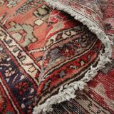 Vintage Mid-Century Geometric Runner, Hand-Knotted Wool Stair & Hallway Rug