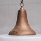 Large mid-century metal and opaline glass french pendant light