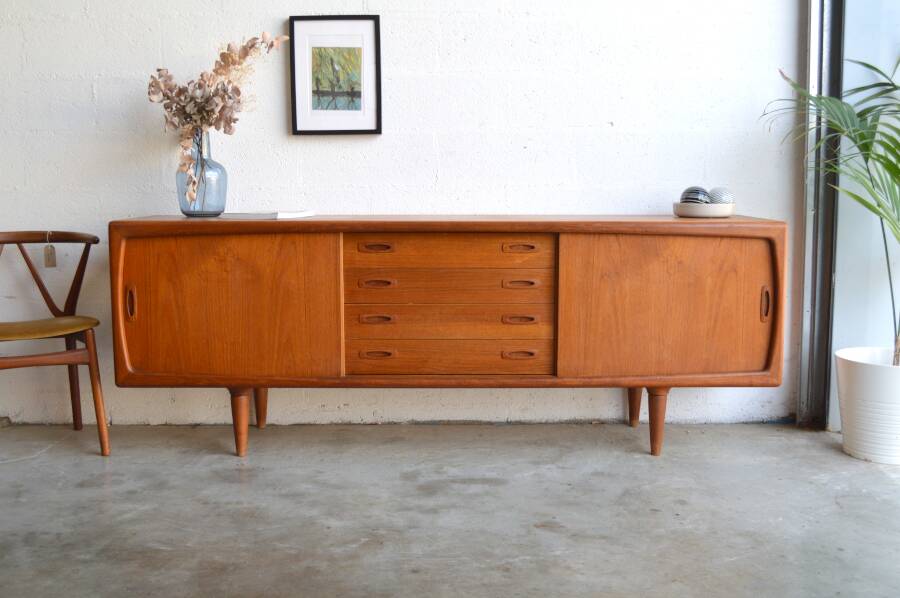 Danish teak sideboard by H.P. Hansen 220cm