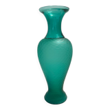 Teal Polished Hand-Blown Murano Glass Vase by Vetrarti, Italy