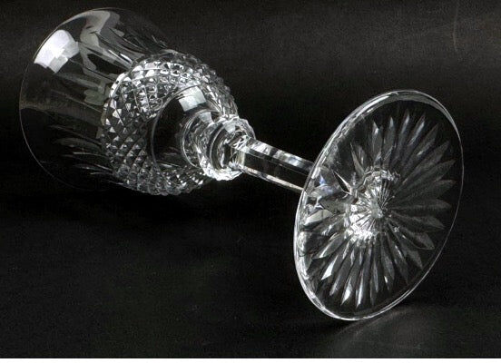 Six Saint-Louis Tommy cut crystal water glasses, height 18.3 cm.