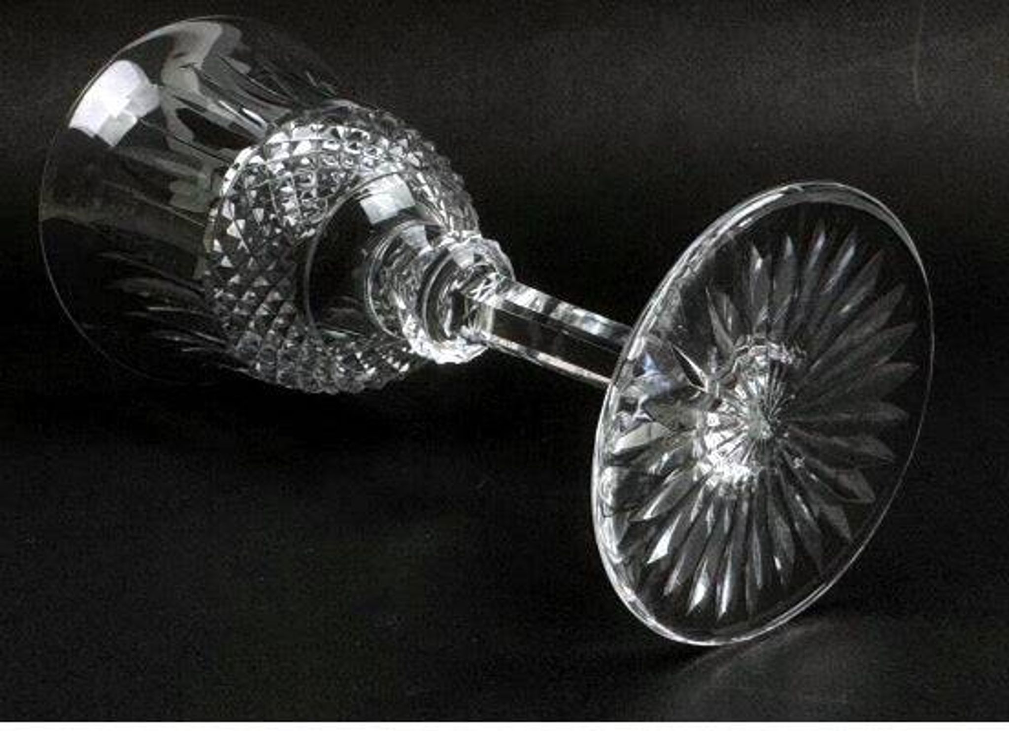 Six Saint-Louis Tommy cut crystal water glasses, height 18.3 cm.