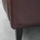 Set of three classic English-style Chesterfield cowhide  club armchairs