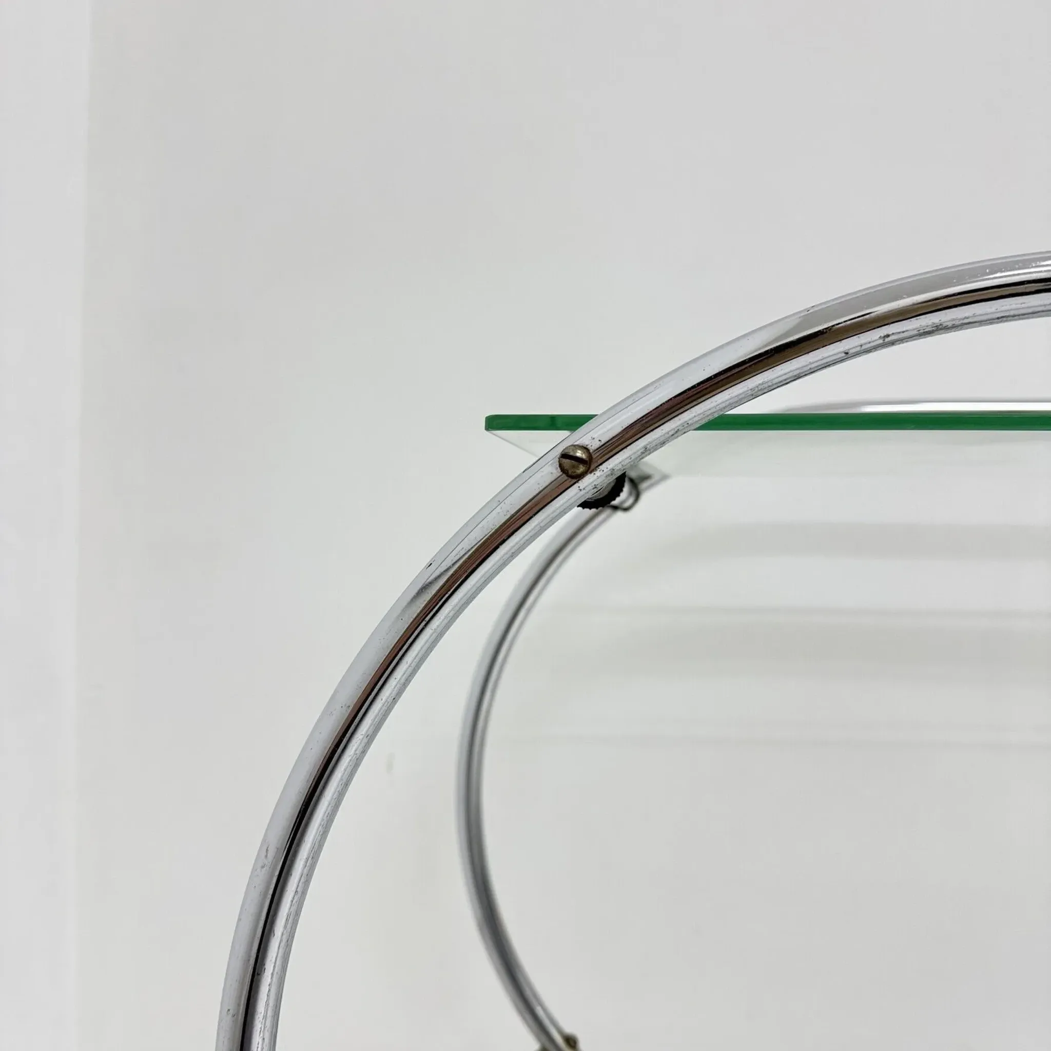 Art deco bar cart trolley chrome tubular, 1930s