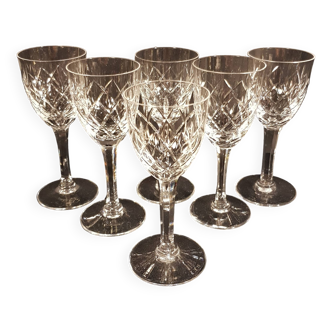 6 crystal port glasses