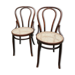 Paire de chaises bistrot cannage