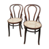 Paire de chaises bistrot cannage authentique