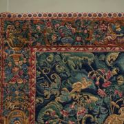 Mid Century wall tapestry with birds, animals, and leaves, Belgium 1960s.