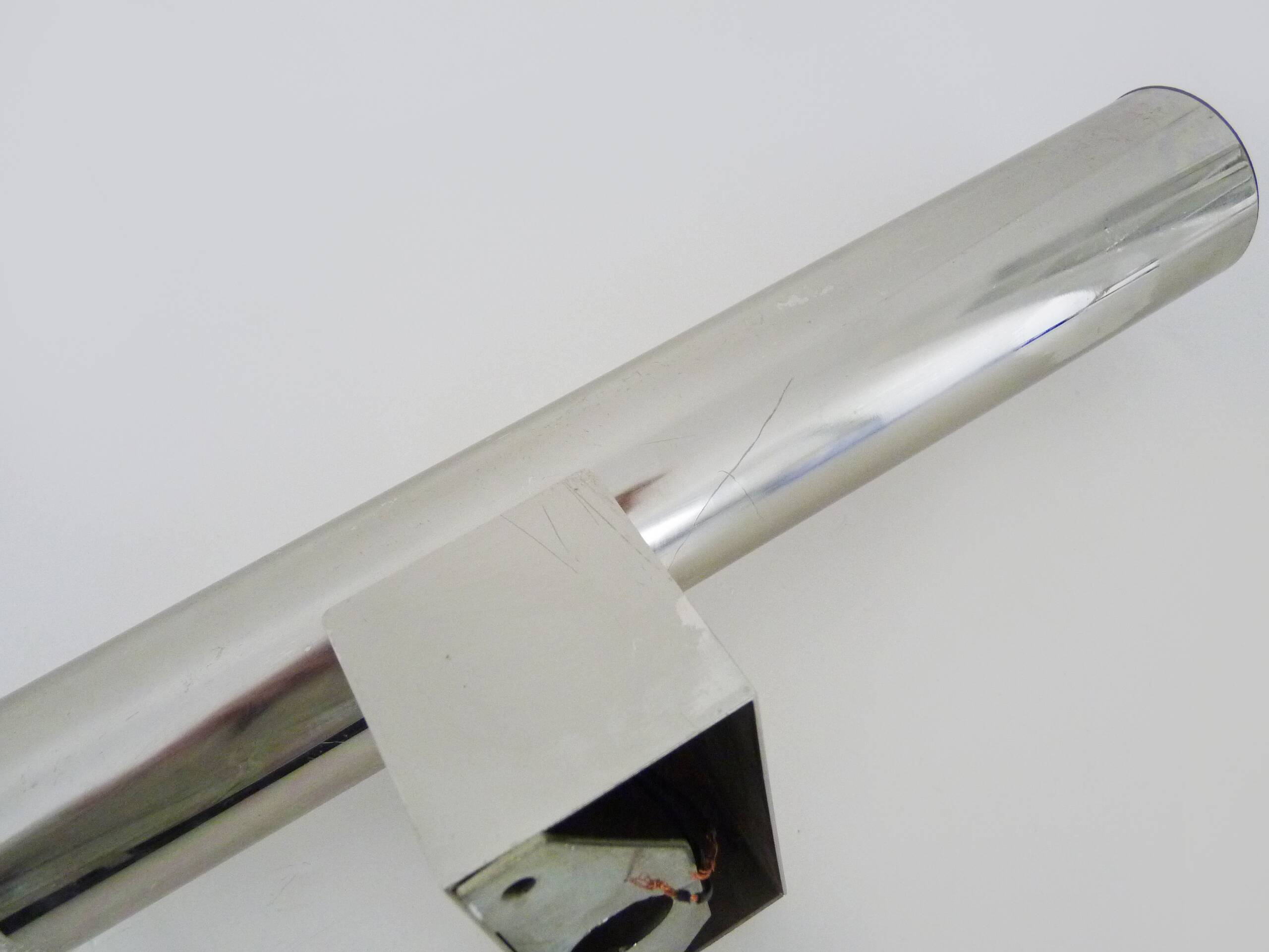 Large wall light in brushed metal. 70s