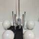 Suspension chromée globe en verre vintage 70’S