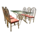 Italian brass dining table and chairs, 1970s, set of 7