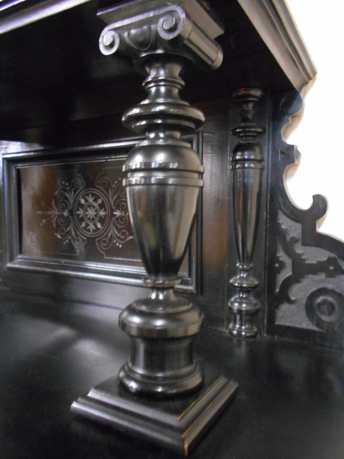 Blackened wooden buffet