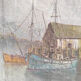 Vintage French oil painting on canvas, signed L. Salcido