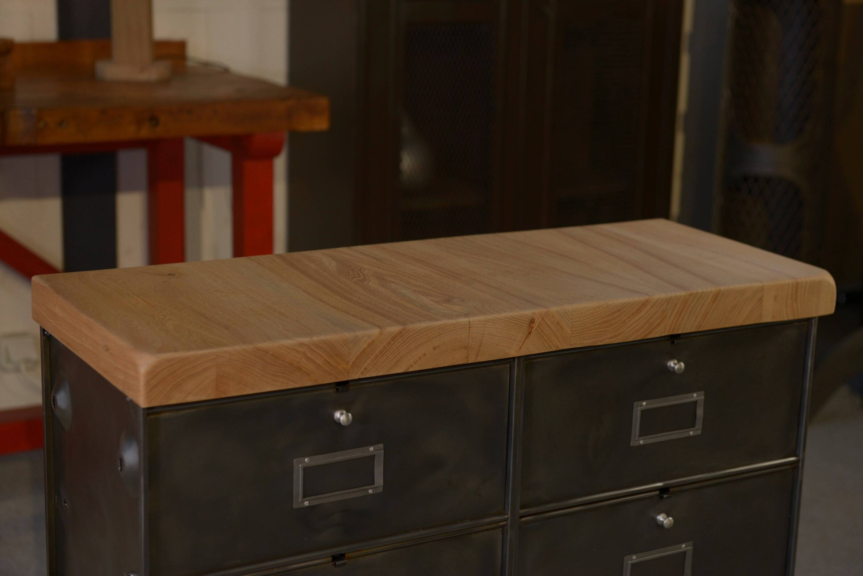 Ronéo 2-column, 8-flap cabinet, French work, circa 1950