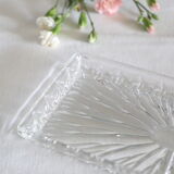 Rectangular glass dish, moulded glass, art deco