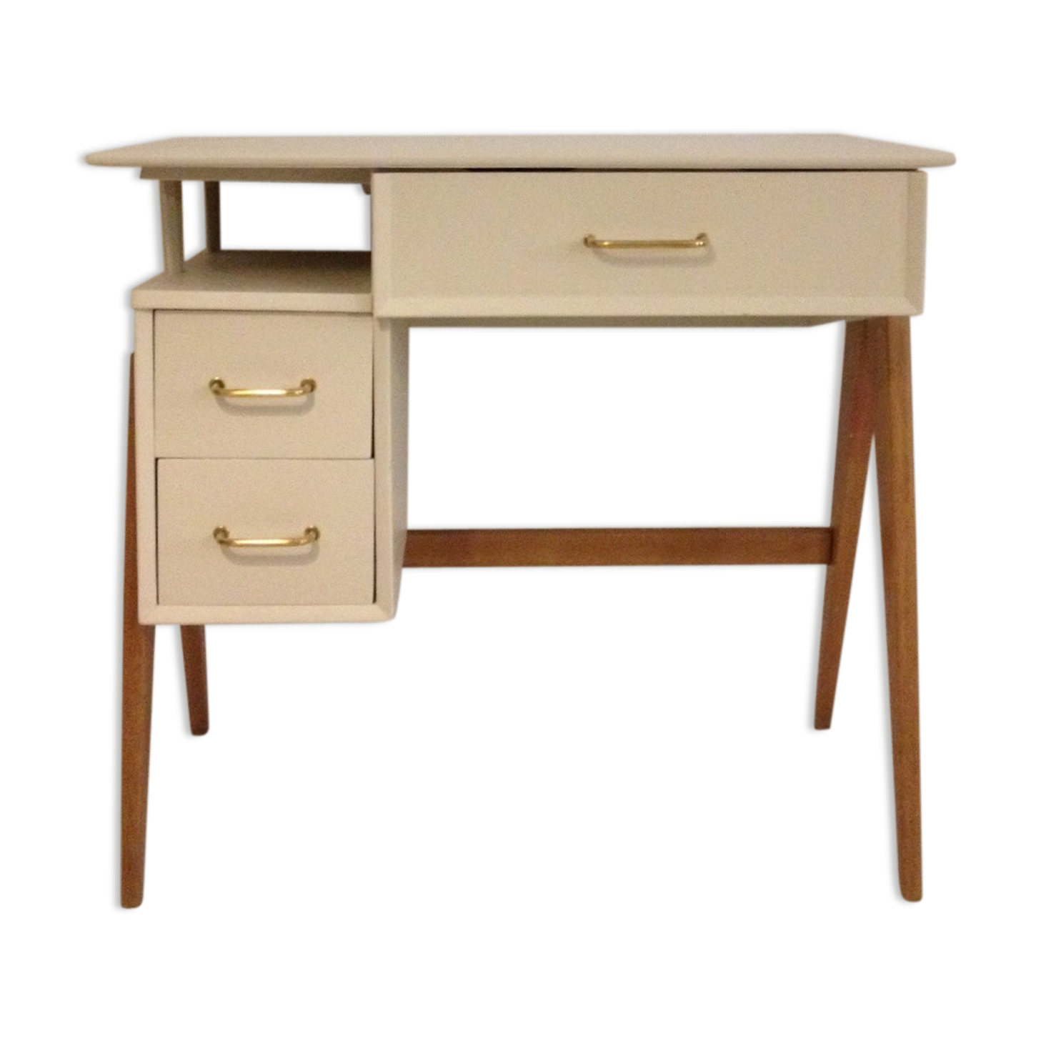 Vintage desk with compass feet