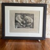 Maillol Aristide . Gravure encadrée. Deux femmes dans l herbe 62/125