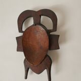 Wooden mask vintage tribal decoration African art Togo decorative object hand carved 1934