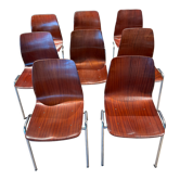 Set of 8 chairs Pagholz 70s, Germany