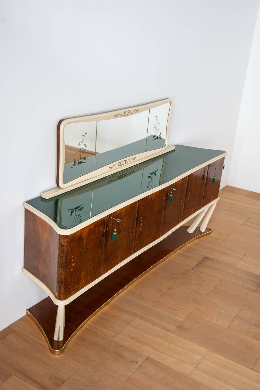 Salle à manger en racine de noyer, style Vittorio Dassi 1950/1960