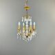 Lustre en cristal et bronze doré, début XXe siècle