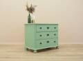 Solid pine chest of drawers painted green, three drawers, Denmark 1950s