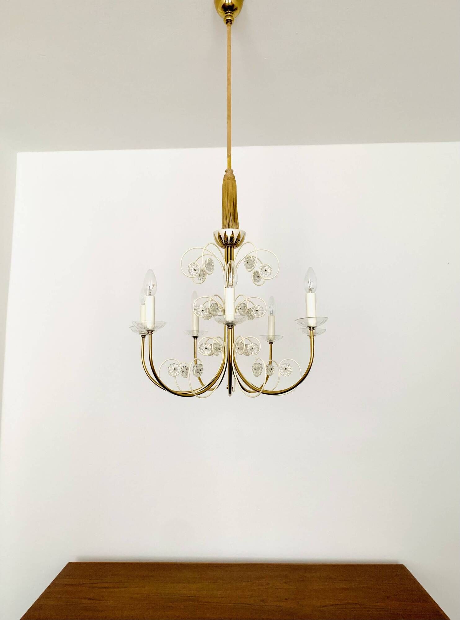 Crystal Glass Chandelier by Vereinigte Werkstätten Collection