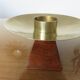 Bougeoir, rosewood candle and brass spike