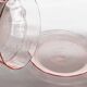 Pink Glass Cloche with Green Finial on Plate – 1930s Italian Vintage Glass Tableware