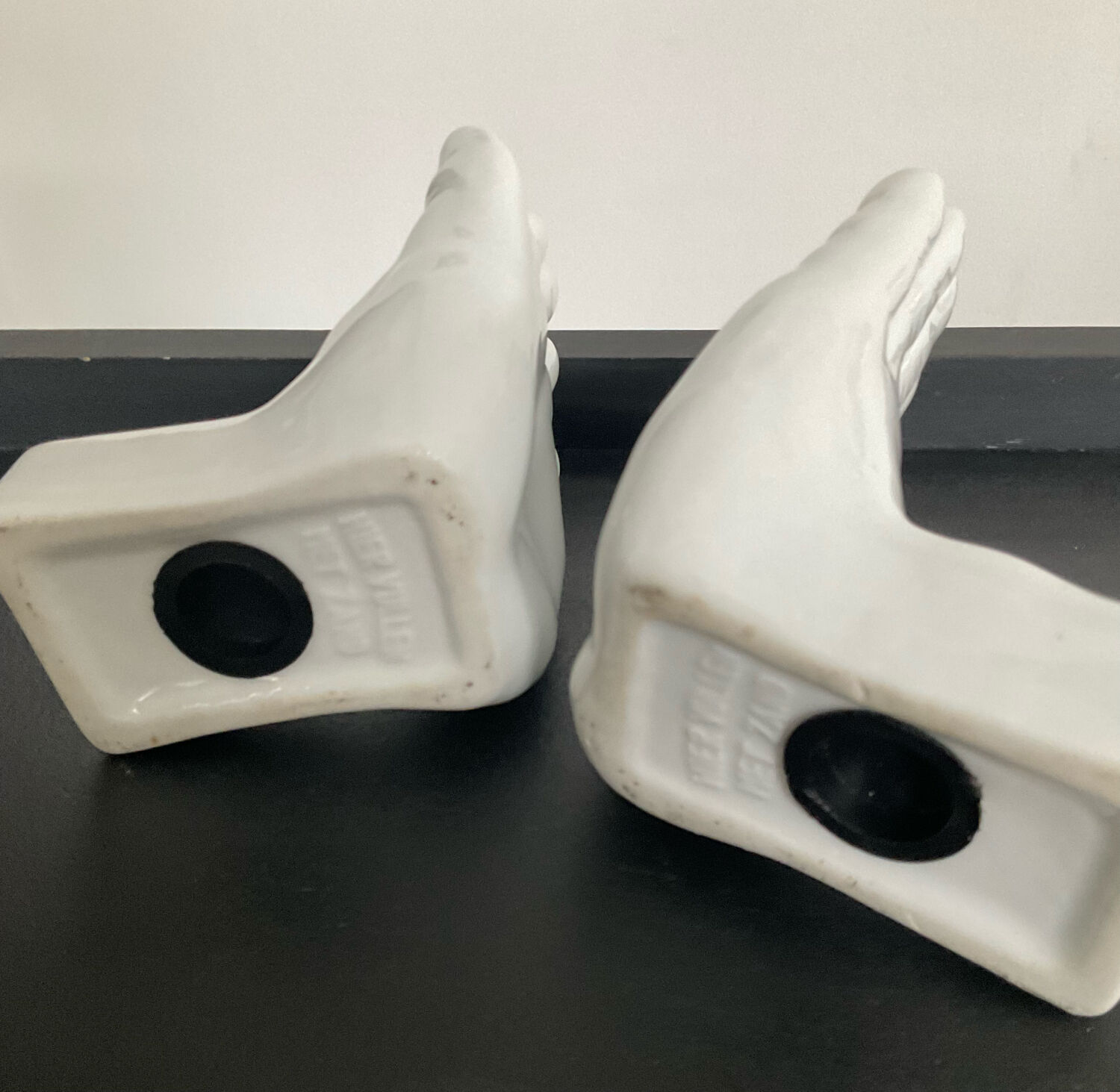 Pair of ceramic hand bookends