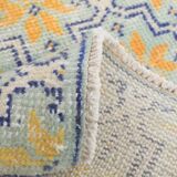 2x10 Blue & Yellow Vintage Runner Rug 73x328Cm