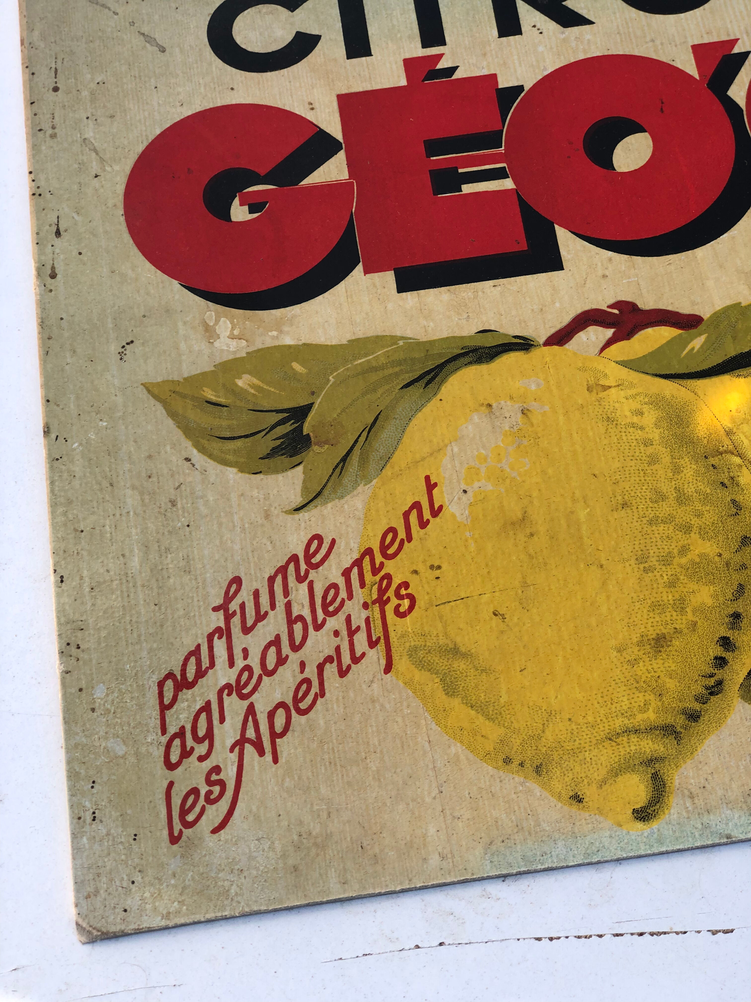 Lemon advertising plate