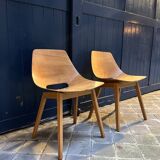 Barrel Chairs All wood Pierre Guariche ARP Steiner x2