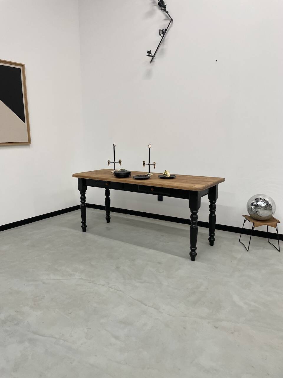 Farm table desk turned legs