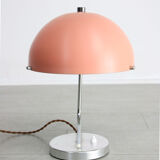 Mid-century pink sphere table lamp