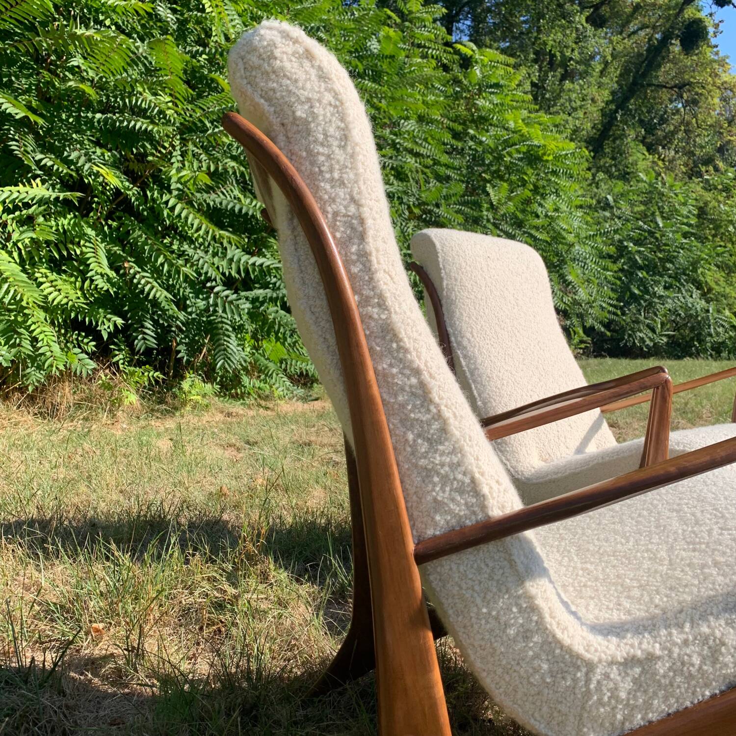 Pair of modern VK armchairs by J.Graz in caviuna, 1950s