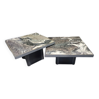 Pair of marble coffee tables