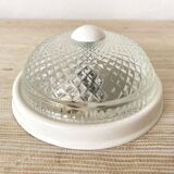 Round vintage glass and metal ceiling light