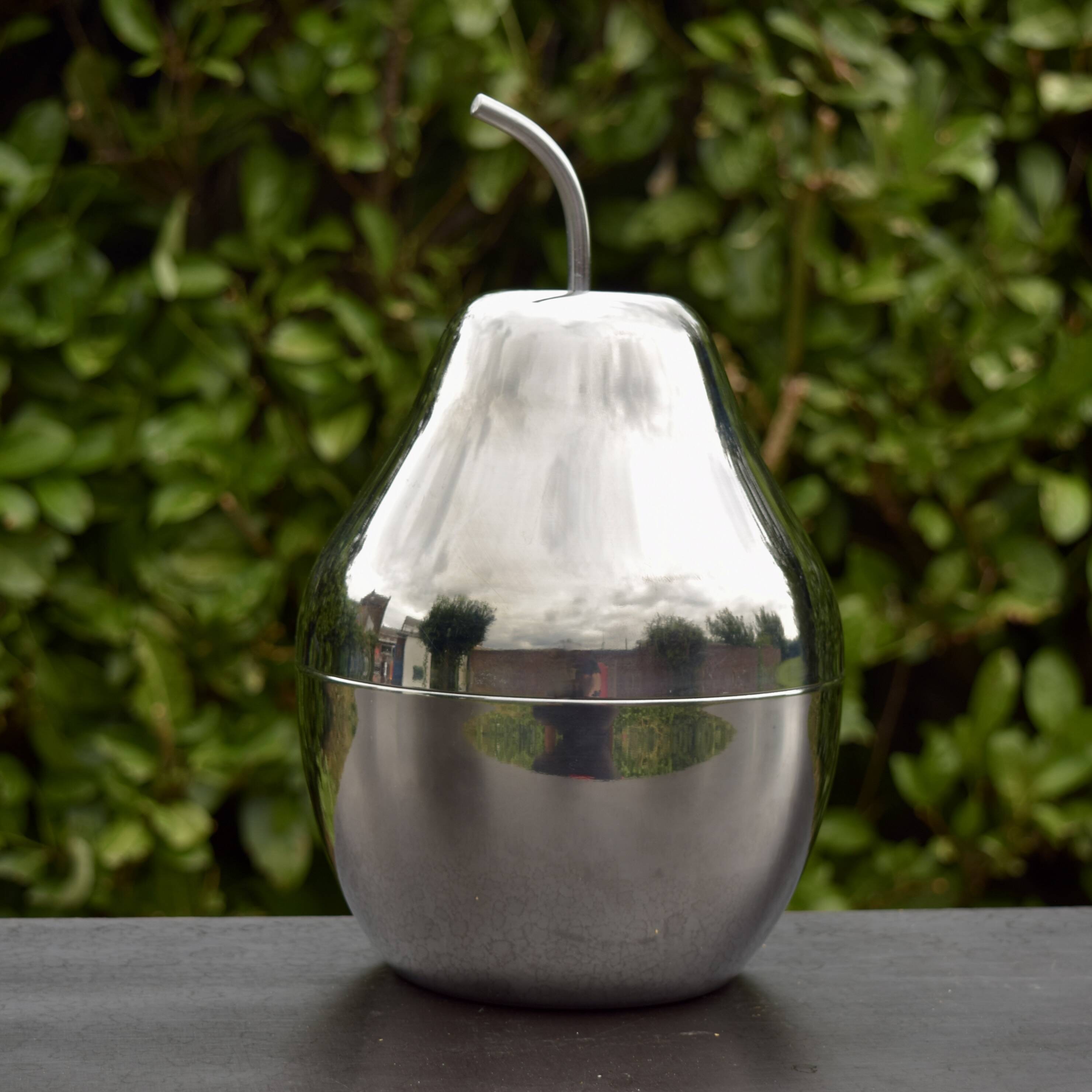 Pear ice bucket in chrome metal 1970