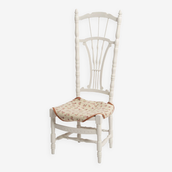 Chaise de nourrice blanche shabby Napoleon 3