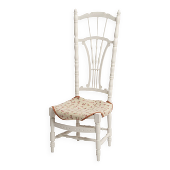 Chaise de nourrice blanche shabby Napoleon 3