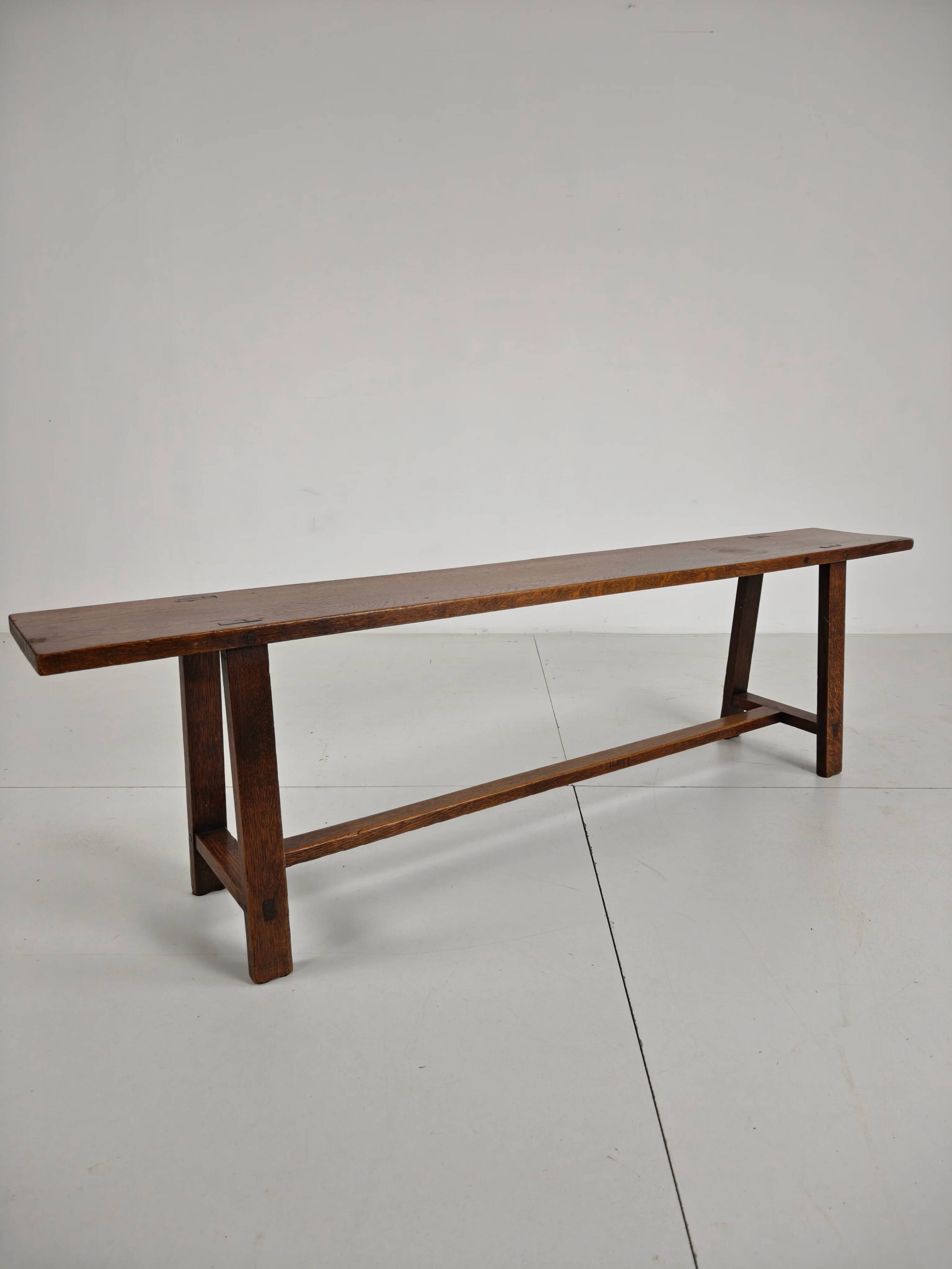 Pair of 19th century French rustic benches – solid oak