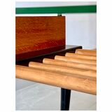 Table d'appoint en bois et verre